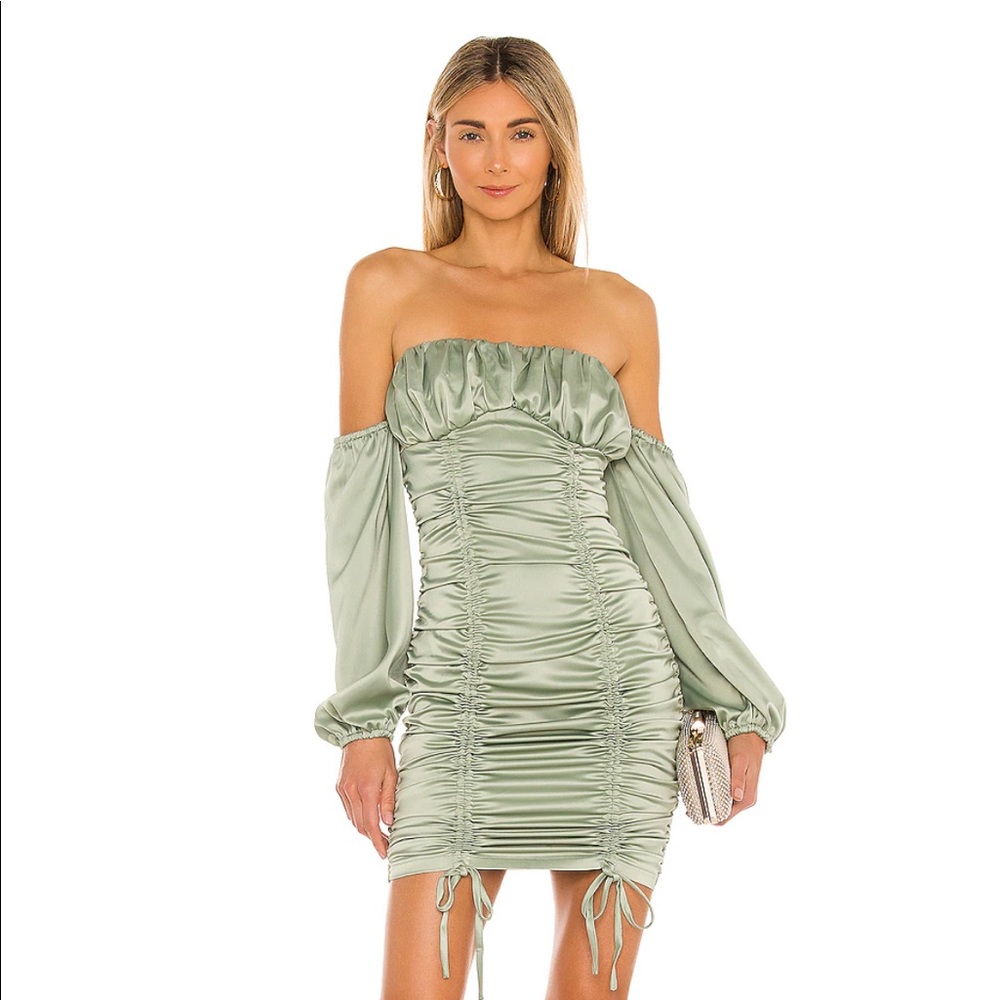 Farren Ruched Mini Dress in Sage
MAJORELLE revolve